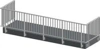 Pertura Geländer-Komplettset Triton anthrazit U-Form Aluminium für Seitenmontage 6 m