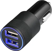 MMOBIEL Zigarettenanzünder 2 USB Ladegerät KFZ LKW Auto Ladeadapter Handy (SCHWARZ)