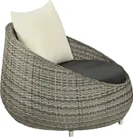 Dehner Lounge Sessel Avani, Gartensessel, 95 x 97 x 76 cm, Kunststoffgeflecht / Aluminium, grau