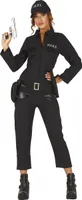 Polizistin Damen Uniform Kostüm Fasching, Größe: 38 - 40 (M) Farbe: Schwarz
