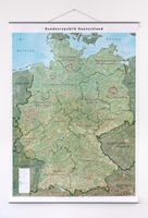 XL Deutschlandkarte mit Metallleisten und Laminierung Wandkarte 140 x 100 cm