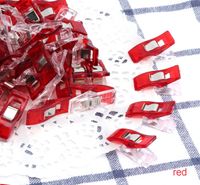 Stoff Clips,100 Stück  Nähklammern Stoffklammern Nähzubehör Verbindlich Kunststoff Clips （Rot ）