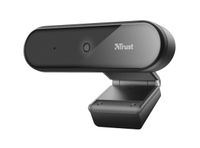 Trust Tyro Webcam Full HD 1080p mit Mikrofon für PC, Weitwinkel, Auto Fokus, USB Plug and Play, Videokamera für Videoanrufe, Konferenzen, Hangouts, Skype, Teams, Zoom - Schwarz
