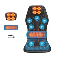 Shiatsu-Massagesitzauflage Auto, Wärme, Abnehmbar mit Kompression Kneten Vibration, 9 Massage Modi Vibration, Rücken Nacken Schulter Timing, 119*50cm