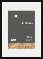 nielsen Holz Bilderrahmen Skava Schwarz, 29,7 x 42,0 cm (A3) - mit Passepartout 21x29,7 cm (A4) cm