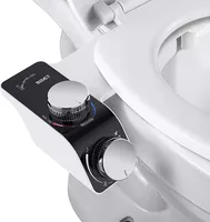 WC Sitze Bidet Dusche Aufsatz Selbstreinigende Zweidüsen-Bidetbrause mit kaltem und warmem Frischwasser Nichtelektrisch mit Druckregelung
