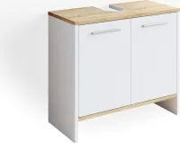 Vicco Waschbeckenunterschrank Elvio, 60.5 x 55 cm, Weiß/Sonoma