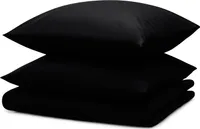 Blumtal Bettwäsche 240x220cm + 2x Kissenbezug 40x80cm - Mikrofaser Bed Sheets 240x220cm - 3-er Set Bettwäsche Schwarz