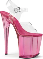 FLAMINGO-808T Herren Sandale von Pleaser, Transparent Pink , EU 38, US 8
