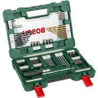 Bosch V-Line TiN-Bohrer- und Bit-Set, 91-teilig, Ratschen-Schraubendreher, Magnetstab