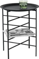 Beistelltisch 40 x 40 x 52 cm Couchtisch abnehmbare Tischplatte Sofatisch Ablage Metall Schwarz [en.casa]