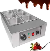 Schokoladenschmelzer Schokoladenschmelztiegelmaschine Schokolade Warmhalter Schokoladewärmer 6 Edelstahl Behälter Speisenwärmer Manuelle Steuerung für 12kg gehärtete