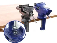 80mm - Schraubstock mit Schutzbacken | Werkbankschraubstock mit 360° Drehteller | Tischschraubstock [Farbe-schwarz] für Werkbankmontage | Amboss Werkbank