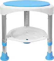 YARDIN Sprchová stolička Kúpeľňová stolička Sprchová stolička 45-57 cm Výškovo nastaviteľné a 360° otočné sedadlo do kúpeľne Modrá pomôcka do sprchy Protišmykové sedadlo do kúpeľne pre staršie osoby, tehotné ženy