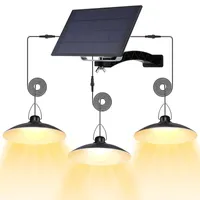 Außen Solarlampe Wasserdichte Garten Solarleuchte Solar Pendelleuchte mit 3 Hängelampe, Warmweiß