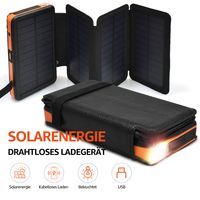 Solarladegerät 25000 mAh Solar Power Bank Wasserdichtes tragbares externes Backup-Ladegerät Eingebautes Dual-USB/Taschenlampe für alle Handys, Tablets und elektronischen Geräte