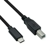 ROLINE USB 2.0 Typ C Kabel, C - B, ST/ST, schwarz, 1,8 m