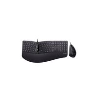 Perixx PERIDUO-505B, DE, Tastatur- und Maus Set, USB-Kabel, ergonomisch, schwarz