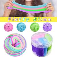 DIY Fluffy Schleim 4 Farben Unicorn Jumbo Floam Cloud Bunter Regenbogen 