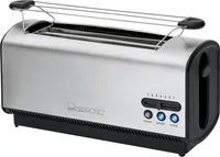Clatronic TA 3687 4 Scheiben-Langschlitztoaster, Auftau-/Aufwärm-/Schnellstoppfunktion, Stufenlos einstellbarer Bräunungsgrad, Edelstahlgehäuse