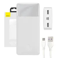 Baseus Bipow powerbank z szybkim ładowaniem 20000mAh 15W biały (Overseas Edition) + kabel USB-A - Micro USB 0.25m biały (PPBD050102)