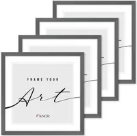 🖼️KNOR®️ Bilderrahmen 30x30 cm Grau, 4er Set Posterrahmen, Bilderrahmen, Fotorahmen, bruchsicheres Acrylglas, Picture Frame 30x30, zum Aufhängen & Aufstellen 🎨Isabella Kollektion