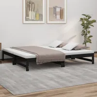 vidaXL Rozkladacia posteľ Black 2x(90x190) cm Masívne borovicové drevo