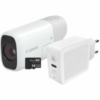 Canon PowerShot Zoom Essential Kit z kartą SD i zasilaczem USB-C (matryca 12 MP, 3-stopniowy zoom, optyczny 4-osiowy stabilizator obrazu, Full HD, USB-C, WLAN, Bluetooth), biały