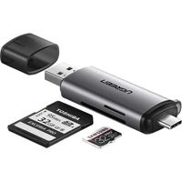 Ugreen SD / Micro SD Kartenleser für USB 3.0 / USB Typ C 3.0 grau (50706)