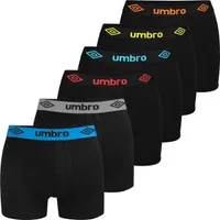 UMBRO 6-Pack Boxerky pro muže bavlna | Elastické, měkké spodní prádlo pro muže | Ideální střih | Perfektní pohodlí - Kvalita, L