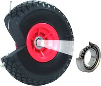 Sackkarrenrad Vollgummi 260x85 mm 3.00-4 60mm Nabenlänge PolyurethanSackkarre Ersatzrad Pannensicher rot