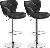 Yaheetech 2er Barhocker-Set  Sitzhocker mit Rückenlehne & Fußstütze Höhenverstellbarer Barstühle Sitzhöhe 61 cm - 82,5 cm bis 136 kg Belastbar