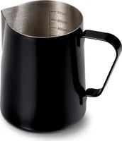 Tchibo Milchkännchen Edelstahl (600 ml), Barista Zubehör zum manuellen Milchaufschäumen, Schwarz lackiert