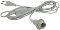 ChiliTec Netzkabel mit Schalter und E14 Fassung 1,4m + 2m lang, weiß