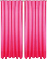 2x Gardinen Ellen Kräuselband inkl. Raffhalter (Pink), Größe: 140x175cm