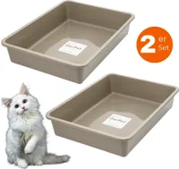 2x Katzenklo Katzentoilette offen ohne Deckel Katzen Schalentoilette Klo Toilette Zubehör Doppelpack Sparpaket