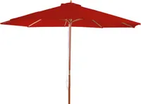 Sonnenschirm Lissabon, Gartenschirm Marktschirm, Ø 3m Polyester/Holz  rot