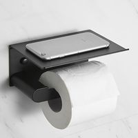 Valdivia klorollenhalter Aluminiumlegierung WC Rollenhalter Wandhalterung Klopapierhalter wc Papier Halterung für Küche und Badzimmer-Schwarz Toilettenpapierhalter Ohne Bohren mit Ablage Valdivia klorollenhalter Aluminiumlegierung WC Rollenhalter Wandhalterung Klopapierhalter wc Papier Halterung für Küche und Badzimmer-Schwarz Toilettenpapierhalter Ohne Bohren mit Ablage