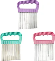 Wellenschneider Chips Chopper Obst und Gemüseschneider Edelstahl Dekoriermesser, Farbe:Lila