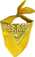 Bandana Tuch Paisley Muster 02 gelb weiß quadratisches Kopftuch