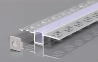 2 M Alu Profile Alu Schiene Profil mit Milchglas Abdeckung Rigips Trockenbau profil für LED-Streifen Profil T