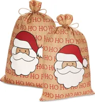 BRUBAKER Worek świąteczny Father Christmas Ho Ho Ho - 80 cm worek na prezenty świąteczne - worek jutowy Santa sack, 2 szt