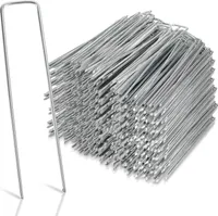 250 Stück Ø2.8mm Heringe Stahl verzinkt 150x25mm, Erdanker Bodenanker, Rostbeständig, Angeschrägte Enden, für Unkrautvlies, Zaun