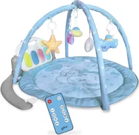 Gofun Babygym - Spielböge - Spielmatte für Babys - Musikalische Spielmatte - Mutterschaftsgeschenk - Aktivitätsteppich - Babyspielzeug - Interaktiv & Lehrreich - 105x52cm - Blau