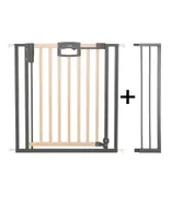 Türschutzgitter Easylock Plus zum Klemmen für Öffnungen von 80,5-232.5 cm aus Holz & Metall : Set aus Gitter und Verlängerung Breite: 96,5 cm - 104,5 cm