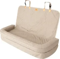 Hundeautositz, Hundebox, Hundebett, Transportboxen, Rückbank, Hundedecke, Hundekörbchen, Katzenbett, für kleine Hunde, 135 x 45 cm, Beige Oxford