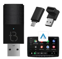 TRADEBIT Bezdrôtový Android Auto MINI adaptér USB-A a Type-C Dongle Box pre Android Smartphone, kompatibilný s 98 % automobilov, estetický dizajn
