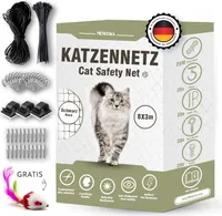 Menooka - Katzennetz für Balkon ohne Böhren - Katzennetz 8x3m - katzennetz - katzengitter Fenster - Vogelnetz - Katzennetz Balkon - Katzennetz Fenster