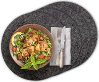 4er Filz-Platzset anthrazit, rund Ø 35cm
