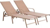 2er-Set Sonnenliegen aus Metall "Farniente - Braun